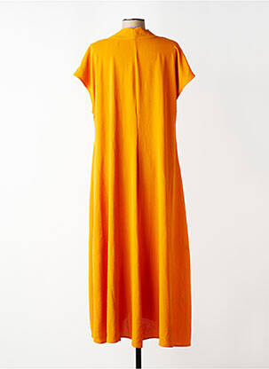 Robe longue manches courtes manches courtes orange MAT. femme
