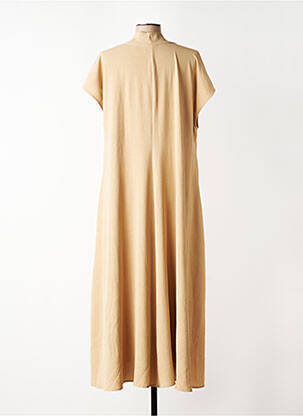 Robe longue manches courtes manches courtes beige MAT. femme