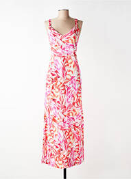 Robe longue tissage popeline fines bretelles rose IMPAQT femme
