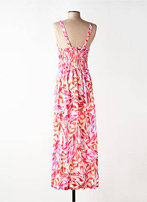 Robe longue tissage popeline fines bretelles rose IMPAQT femme
