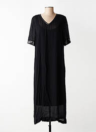 Robe longue manches courtes manches courtes noir QUÉ femme