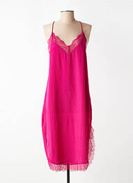Robe mi-longue tissage crêpe fines bretelles rose CHICOSOLEIL femme