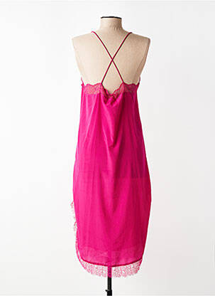 Robe mi-longue tissage crêpe fines bretelles rose CHICOSOLEIL femme