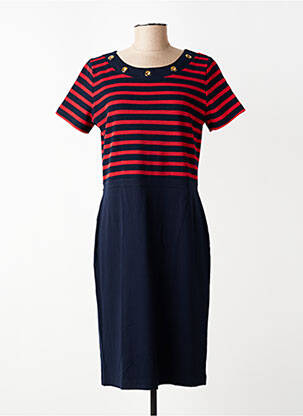 Robe mi-longue manches courtes manches courtes bleu ALEXANDER & JACOB femme