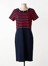 Robe mi-longue manches courtes manches courtes bleu ALEXANDER & JACOB femme