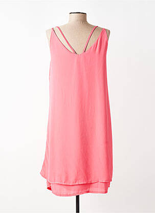 Robe mi-longue coupe fluide sans manche rose AKOZ DE TOI femme