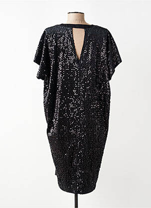 Robe mi-longue manches courtes manches courtes noir QUÉ femme
