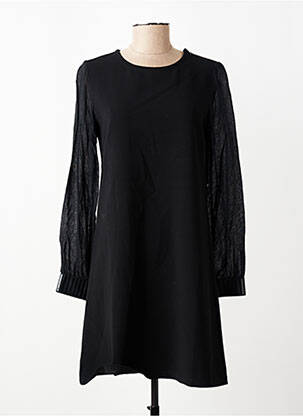 Robe courte manches longues manches longues noir SEMIOLOGY femme