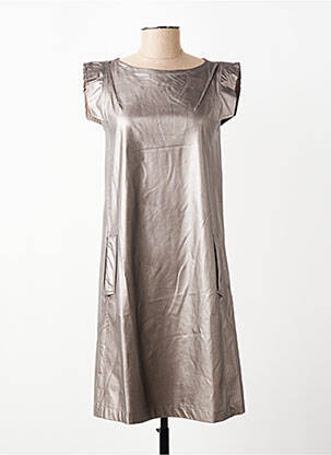 Robe courte manches courtes manches courtes argent SEMIOLOGY femme
