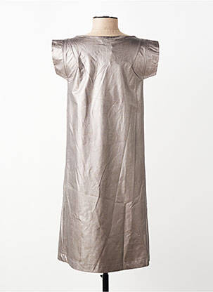 Robe courte manches courtes manches courtes argent SEMIOLOGY femme