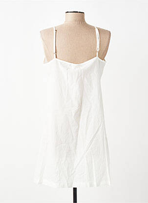 Robe courte coupe cintrée fines bretelles blanc CHICOSOLEIL femme
