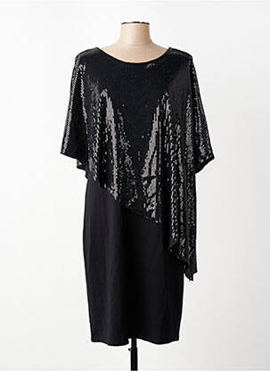 Robe mi-longue manches courtes manches courtes noir ONE O ONE femme