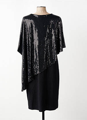 Robe mi-longue manches courtes manches courtes noir ONE O ONE femme