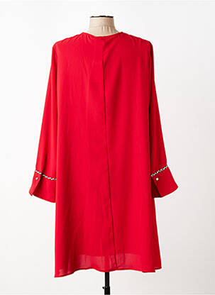 Robe mi-longue coupe fluide manches longues rouge MAT. femme