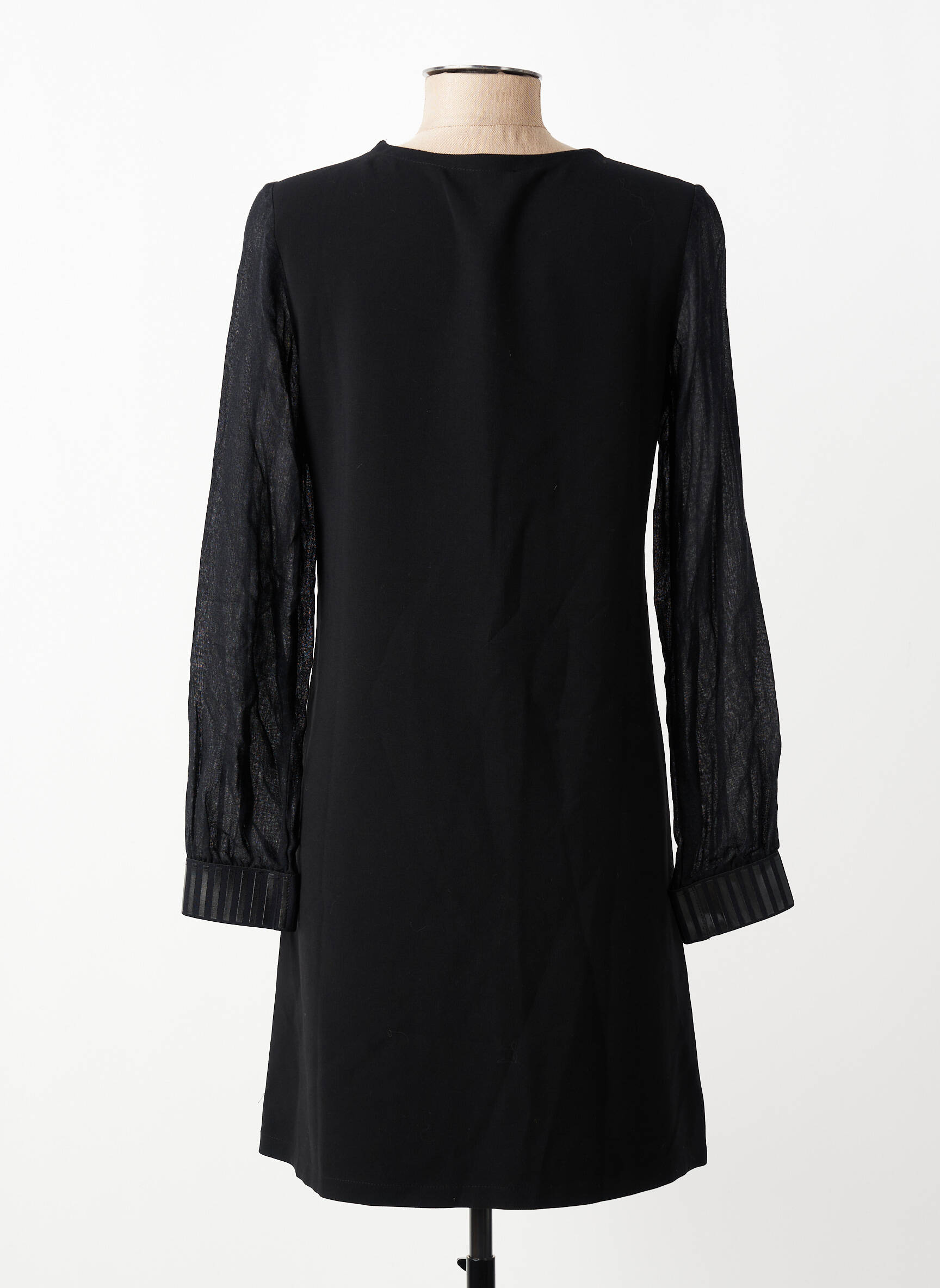 Robe courte manches longues manches longues noir SEMIOLOGY femme