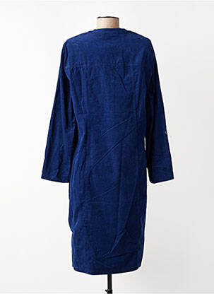 Robe mi-longue manches longues manches longues bleu SIGNATURE femme
