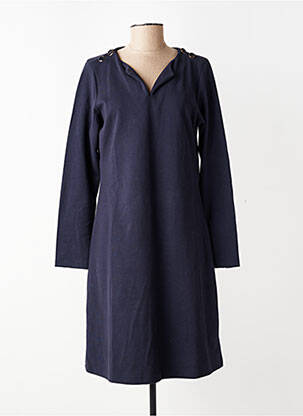 Robe mi-longue manches longues manches longues bleu AGATHE & LOUISE femme