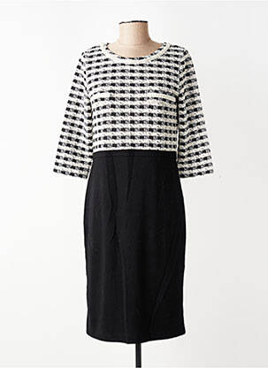 Robe mi-longue manches 3/4 manches 3/4 noir ALEXANDER & JACOB femme