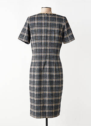 Robe mi-longue fermeture zippée au dos manches courtes gris ALEXANDER & JACOB femme