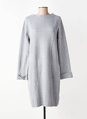 Robe pull tissage chiné manches longues gris MARINELLO femme