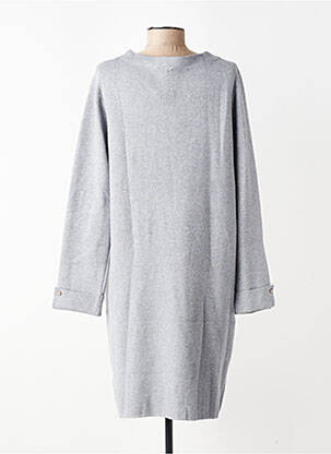 Robe pull tissage chiné manches longues gris MARINELLO femme