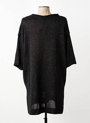 Pull tunique stretch manches 3/4 noir MAT. femme