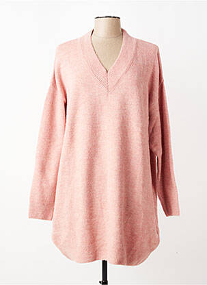 Pull tunique stretch manches longues rose MAT. femme