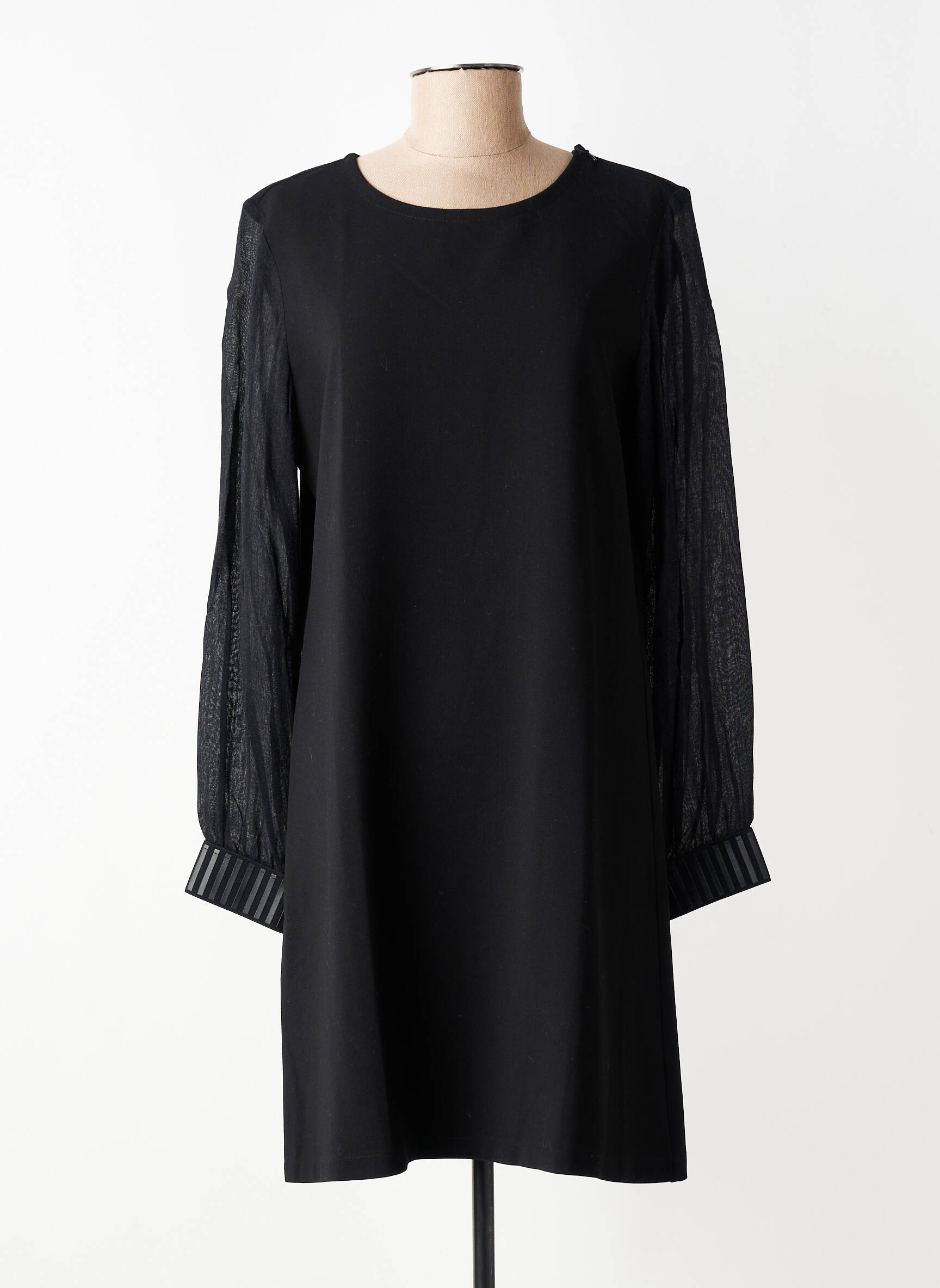 Robe courte manches longues manches longues noir SEMIOLOGY femme