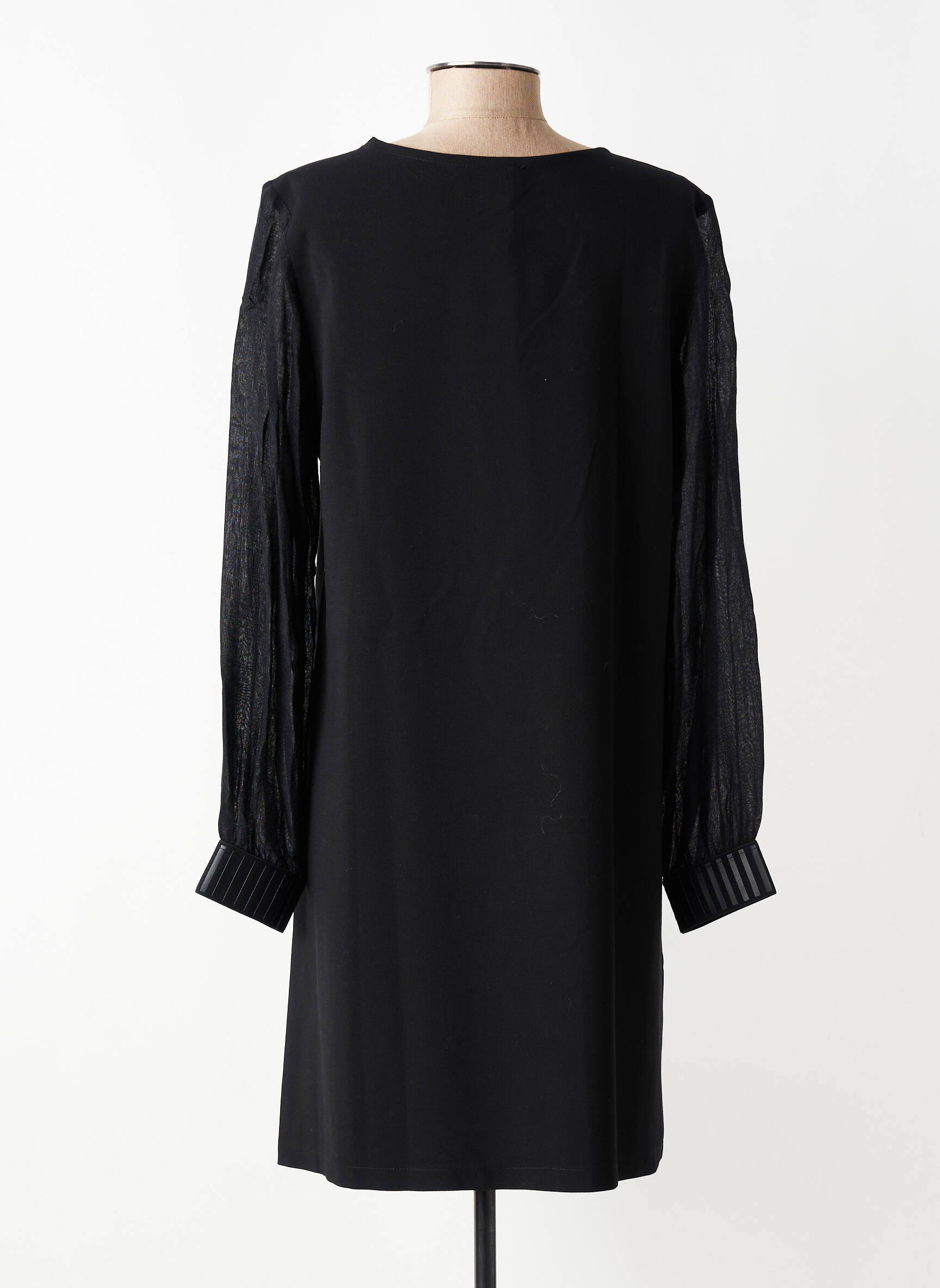 Robe courte manches longues manches longues noir SEMIOLOGY femme