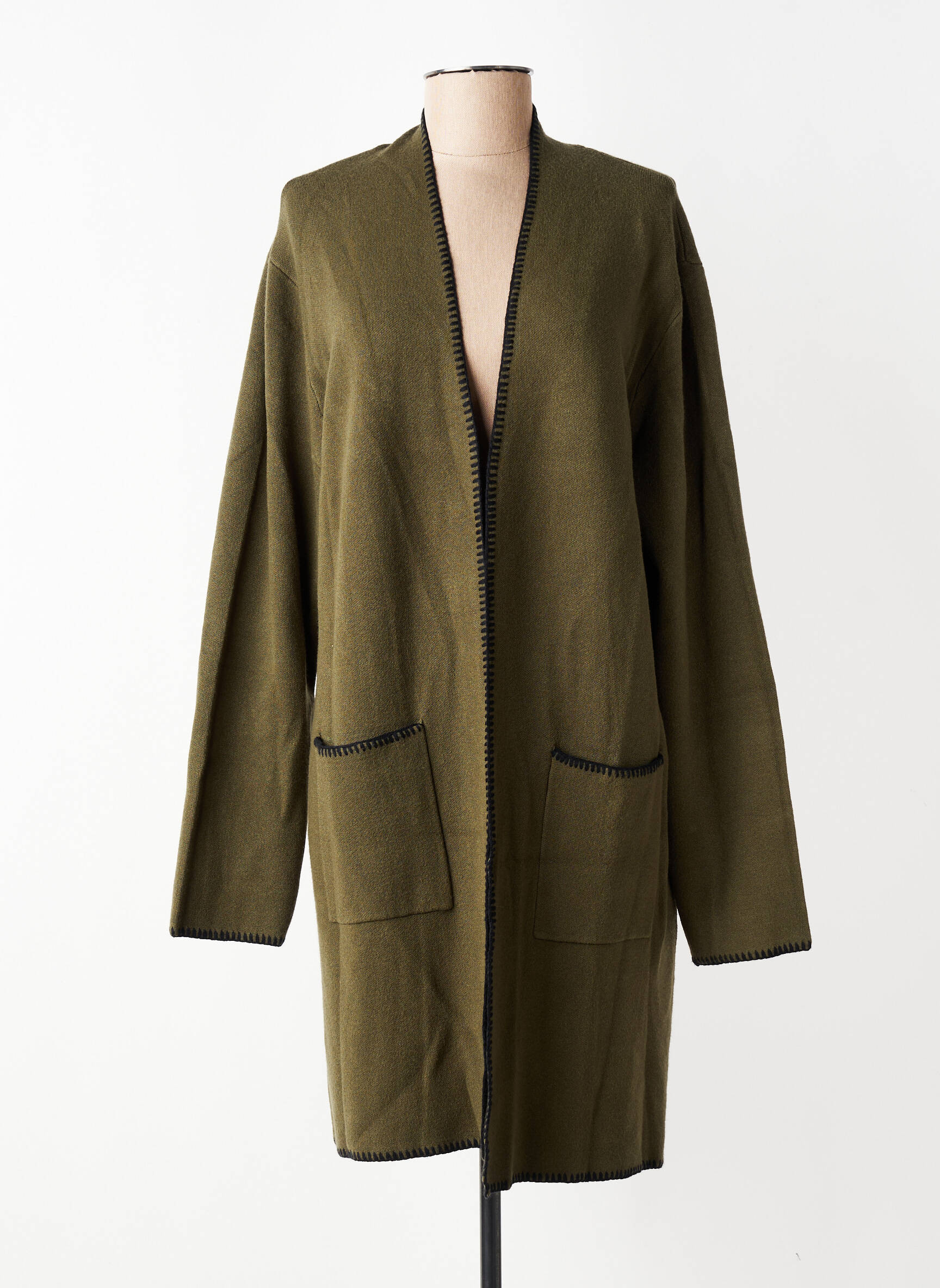 Gilet manches longues stretch vert MARINELLO femme