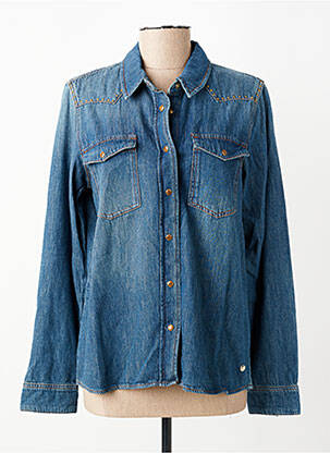Chemisier coupe droite manches longues bleu MOS MOSH femme