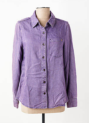 Chemisier coupe droite manches longues violet LA PETITE ETOILE femme