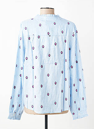 Chemisier col mao manches longues bleu LA PETITE ETOILE femme