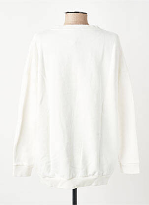 Sweat-shirt sérigraphie manches longues blanc NINE femme