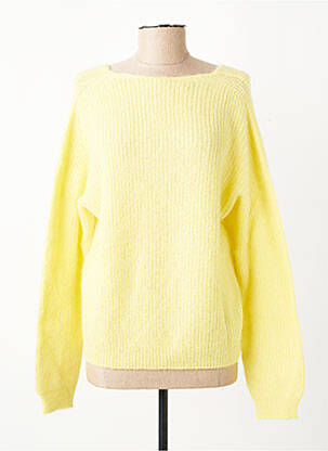 Pull col rond manches longues jaune IMPREVU femme