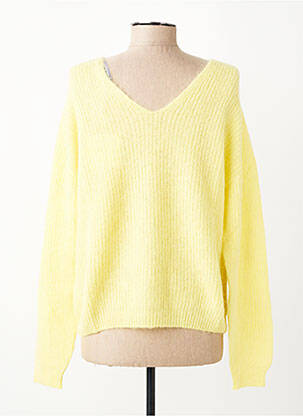Pull col rond manches longues jaune IMPREVU femme