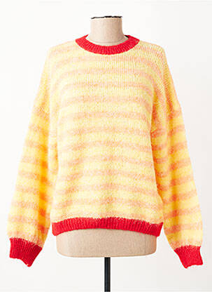 Pull resserrée sur le bas manches longues jaune LUK AP femme