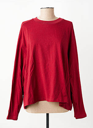 Sweat-shirt sérigraphie manches longues rouge ADORE femme