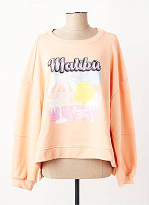 Sweat-shirt sérigraphie manches longues orange NINETTE femme