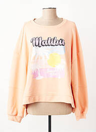 Sweat-shirt sérigraphie manches longues orange NINETTE femme