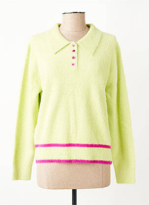 Pull coupe droite manches longues vert ADORE femme