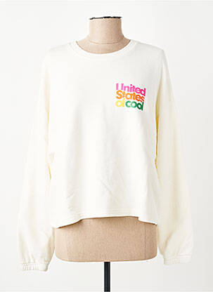 Sweat-shirt sérigraphie manches longues blanc FRENCH DISORDER femme