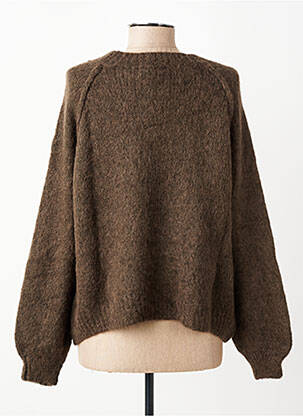 Pull coupe droite manches longues marron INTUITION femme