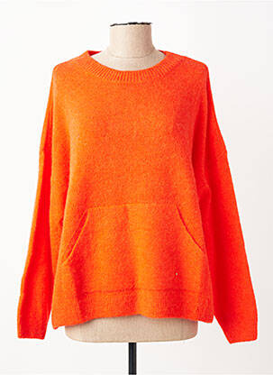 Pull resserrée sur le bas manches longues orange CHANCE femme
