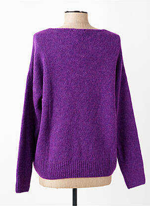 Pull col v manches longues violet CHANCE femme