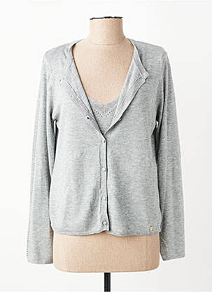 Twin-set col v gris LA PETITE ETOILE femme