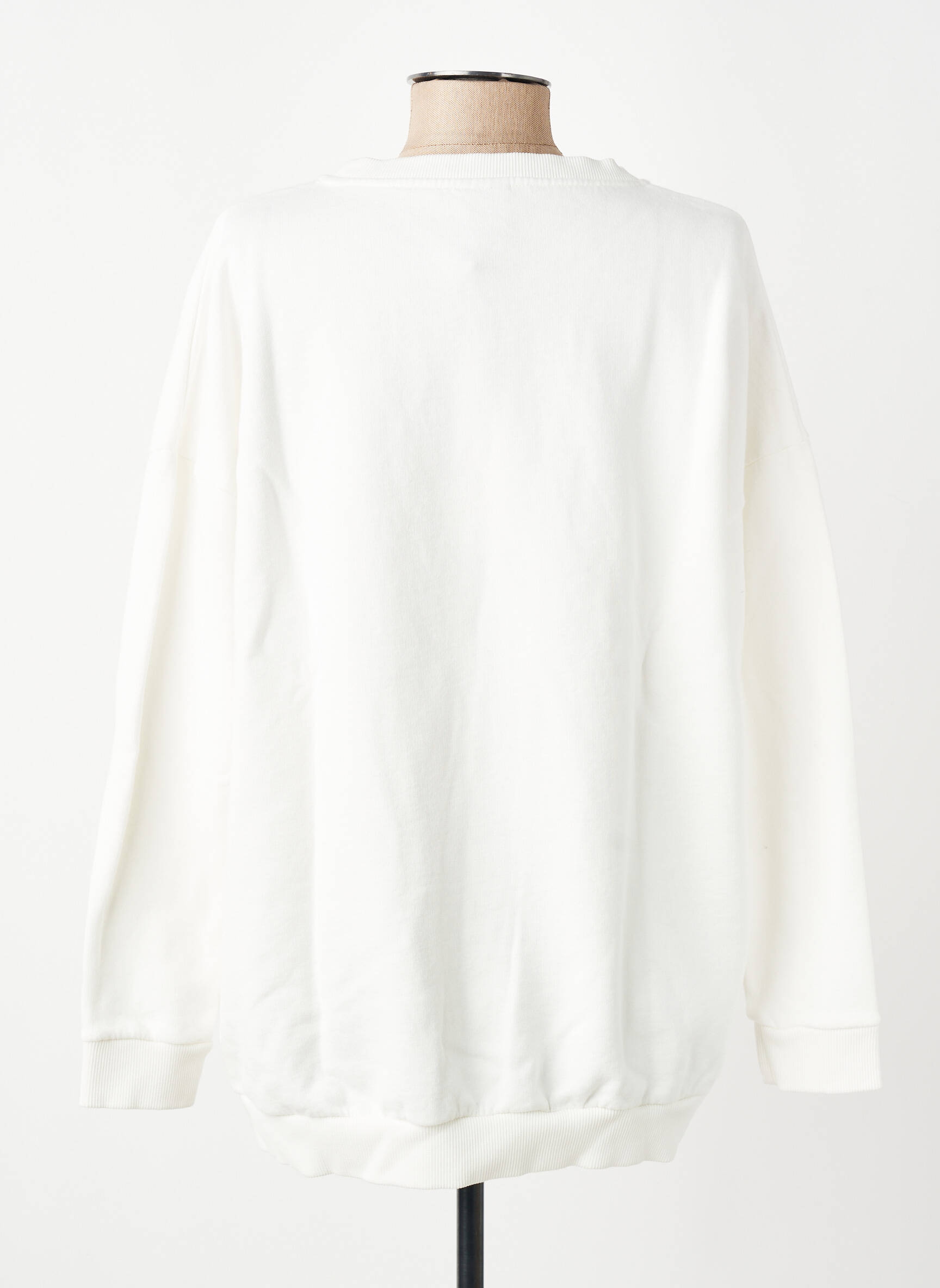 Sweat-shirt sérigraphie manches longues blanc NINE femme