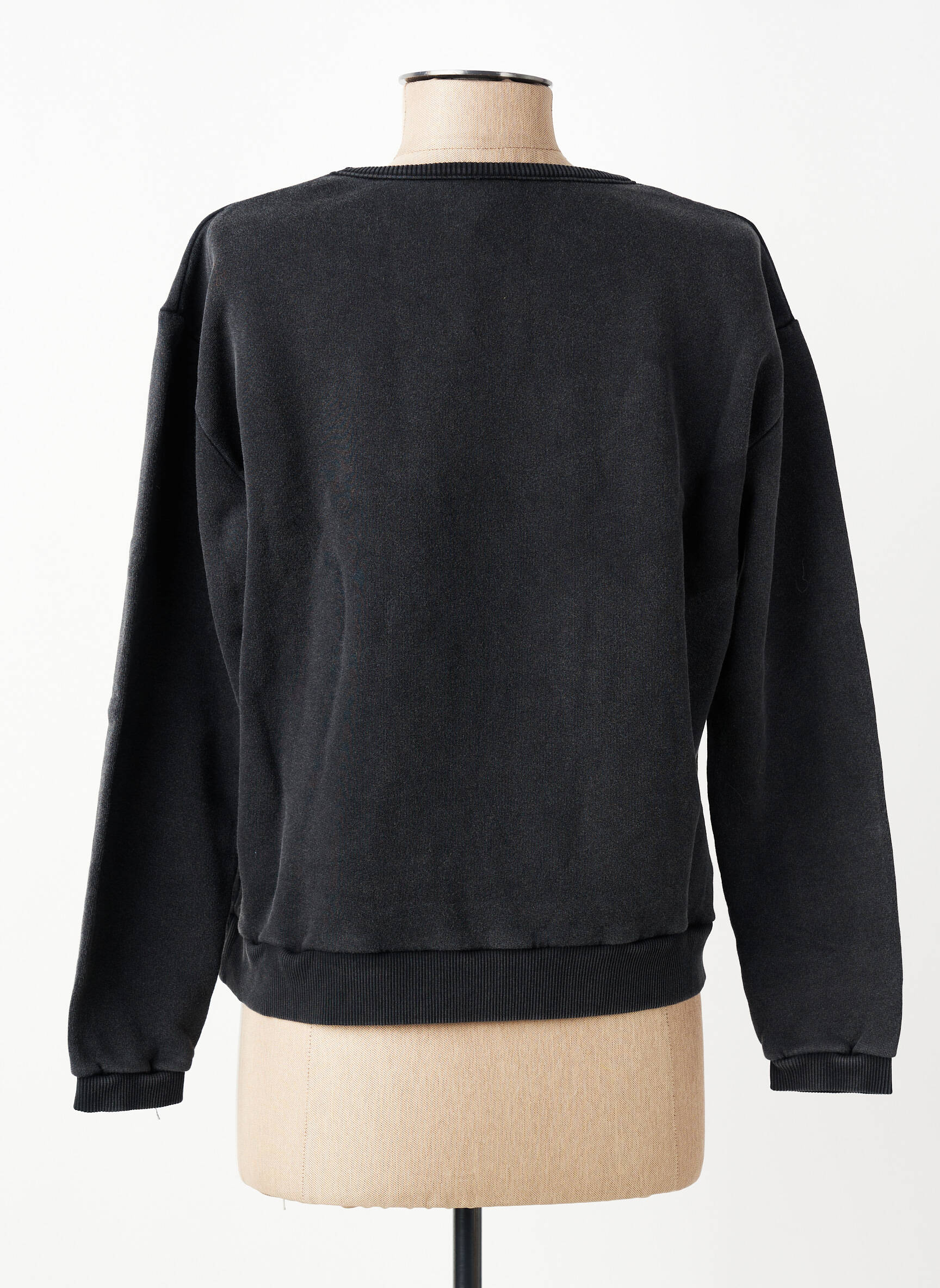 Sweat-shirt sérigraphie manches longues noir NINE femme