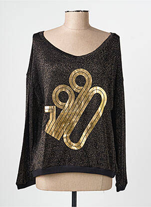 Top stretch manches longues noir NINE TEES femme