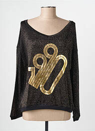 Top stretch manches longues noir NINE TEES femme